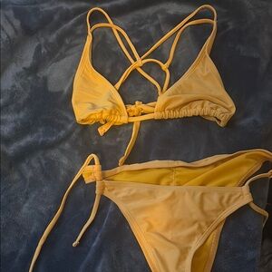 Yellow Strappy Bikini Set
